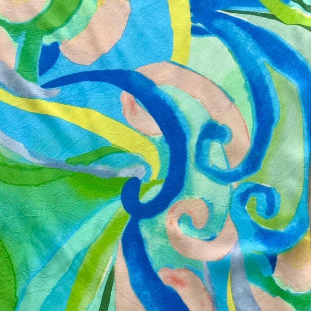 Jams World Velzly Land Abstract Print Shift Dress M Pullover V-Neck vacation - Picture 7 of 7